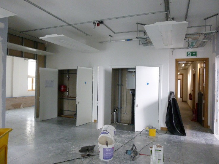 The plant cupboards where the fibre comes in from the building riser