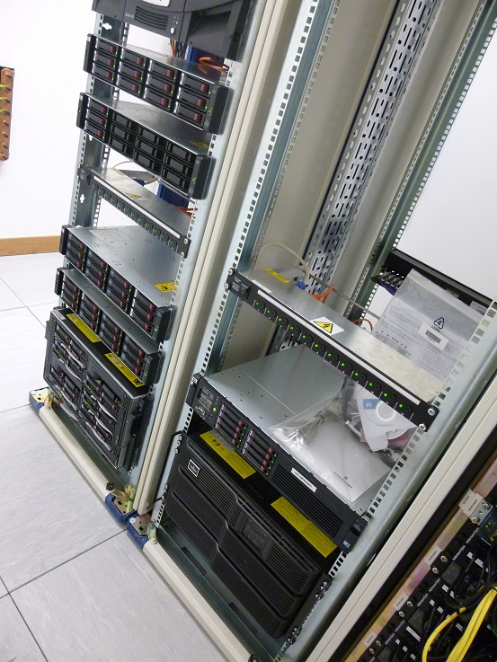 HP c3000 enclosure and SAN units brought across from the old room